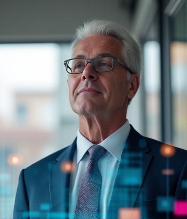 Consultant reviewing strategic growth maps